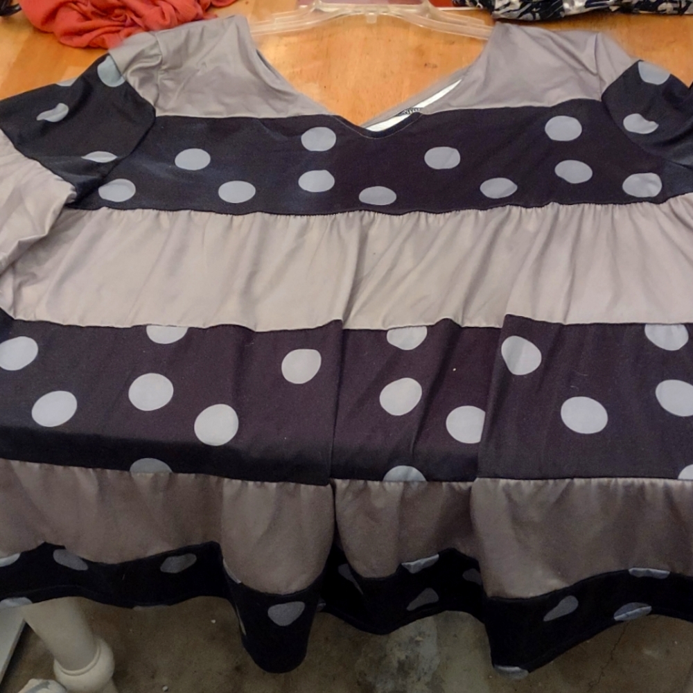 Tan grey and black shirt